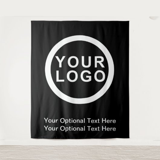 Ihr Firmenlogo - Moderner schwarzer Hintergrund Wandteppich (Vorderseite)