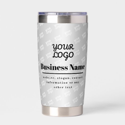Ihr Firmenlogo-Muster und schwarzer Text Thermobecher (Rückseite)