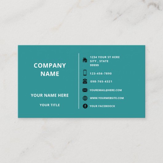 Ihr Firmenlogo Name Info Business Card Vorlage Visitenkarte (Vorderseite)