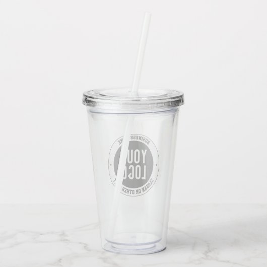 Ihr Firmenlogo oder Design | Fett bearbeitbarer Te Acryltrinkbecher (Rückseite)