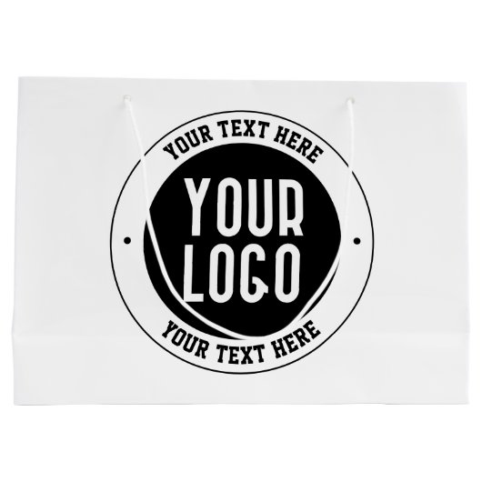 Ihr Firmenlogo oder Design | Fett bearbeitbarer Te Große Geschenktüte (Rückseite)