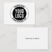 Ihr Firmenlogo oder Design | Fett bearbeitbarer Te Mitteilungskarte (Vorne/Hinten)