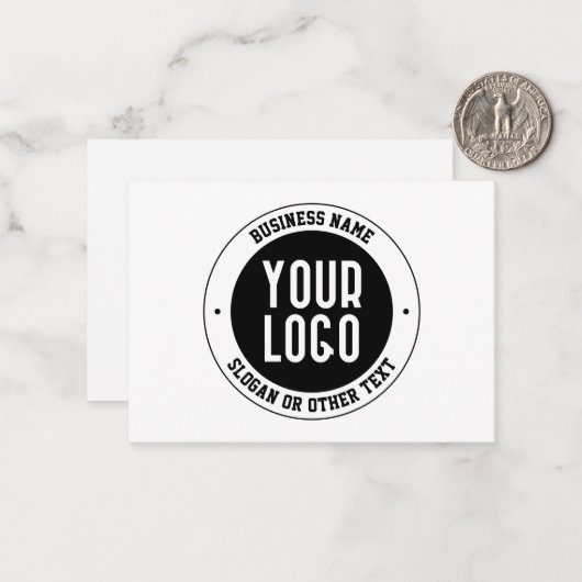 Ihr Firmenlogo oder Design | Fett bearbeitbarer Te Mitteilungskarte (Vorderseite/Rückseite Beispiel)