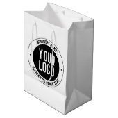 Ihr Firmenlogo oder Design | Fett bearbeitbarer Te Mittlere Geschenktüte (Vorderseite Schrägansicht)