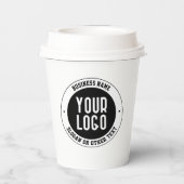 Ihr Firmenlogo oder Design | Fett bearbeitbarer Te Pappbecher (Rückseite)