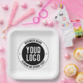 Ihr Firmenlogo oder Design | Fett bearbeitbarer Te Pappteller (Party)