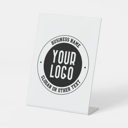 Ihr Firmenlogo oder Design | Fett bearbeitbarer Te Sockelschild (Vorderseite)