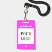 Ihr Firmenlogo oder Foto Info Name Anstecker Beisp Ausweis (Vorderseite mit Lanyard)