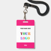 Ihr Firmenlogo oder Foto- und Text-Business-Abzeic Ausweis (Vorderseite mit Lanyard)