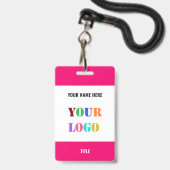 Ihr Firmenlogo oder Foto- und Text-Business-Abzeic Ausweis (Rückseite mit Lanyard)