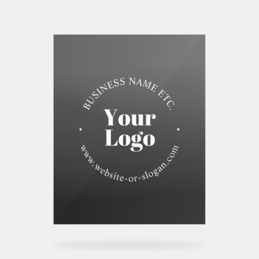 Ihr Firmenlogo oder Ihr Design und Ihr bearbeitete Acrylschild (Vorderseite)