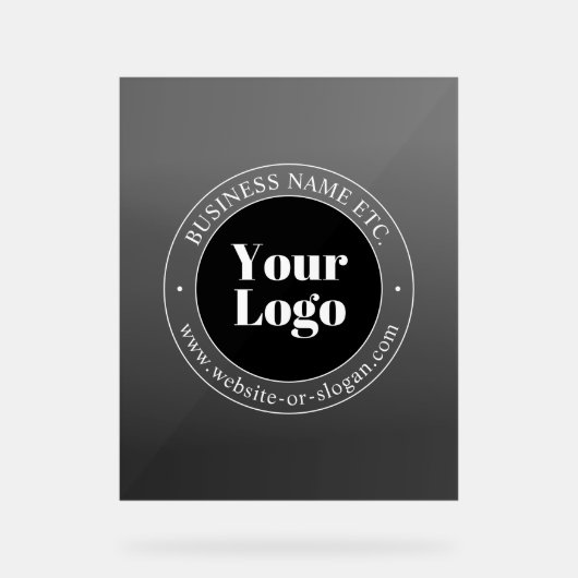 Ihr Firmenlogo oder Ihr Design und Ihr bearbeitete Acrylschild (Vorderseite)