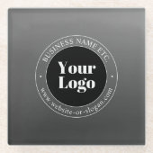 Ihr Firmenlogo oder Ihr Design und Ihr bearbeitete Glasuntersetzer (Vorderseite)