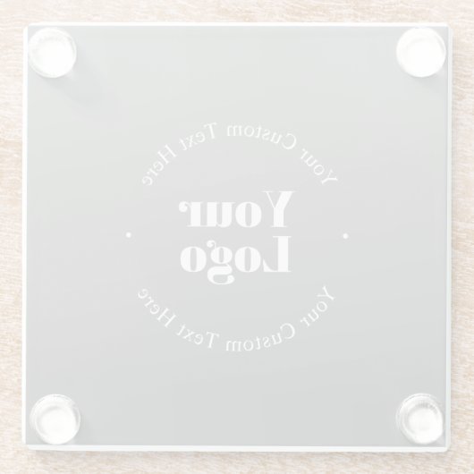 Ihr Firmenlogo oder Ihr Design und Ihr bearbeitete Glasuntersetzer (Rückseite)