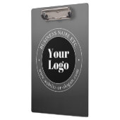 Ihr Firmenlogo oder Ihr Design und Ihr bearbeitete Klemmbrett (Links)