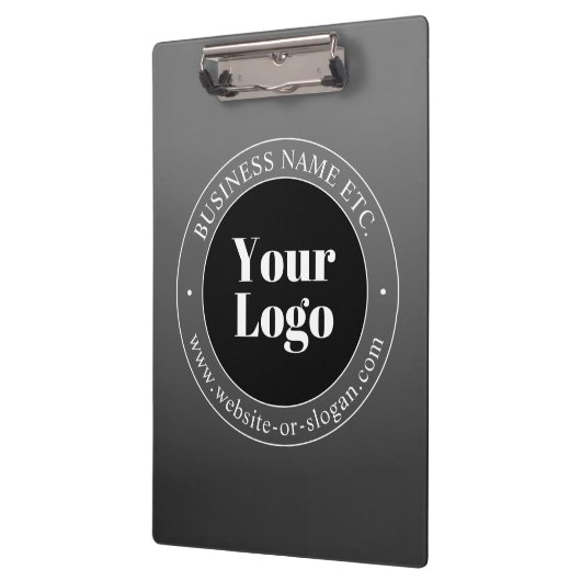 Ihr Firmenlogo oder Ihr Design und Ihr bearbeitete Klemmbrett (Links)