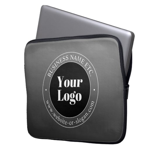 Ihr Firmenlogo oder Ihr Design und Ihr bearbeitete Laptopschutzhülle (Vorderseite Links)