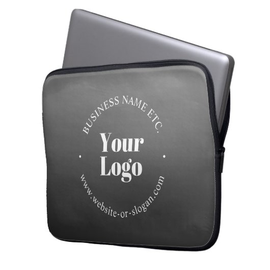 Ihr Firmenlogo oder Ihr Design und Ihr bearbeitete Laptopschutzhülle (Vorderseite Links)