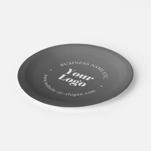 Ihr Firmenlogo oder Ihr Design und Ihr bearbeitete Pappteller (Schrägansicht)