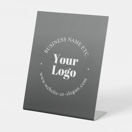 Ihr Firmenlogo oder Ihr Design und Ihr bearbeitete Sockelschild (Vorderseite)