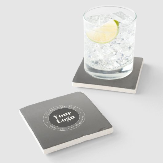 Ihr Firmenlogo oder Ihr Design und Ihr bearbeitete Steinuntersetzer (Seitenansicht)