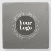 Ihr Firmenlogo oder Ihr Design und Ihr bearbeitete Steinuntersetzer (Vorderseite)