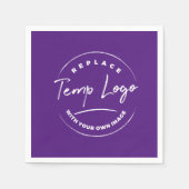 Ihr Firmenlogo oder Image Royal Lila Serviette (Vorderseite)