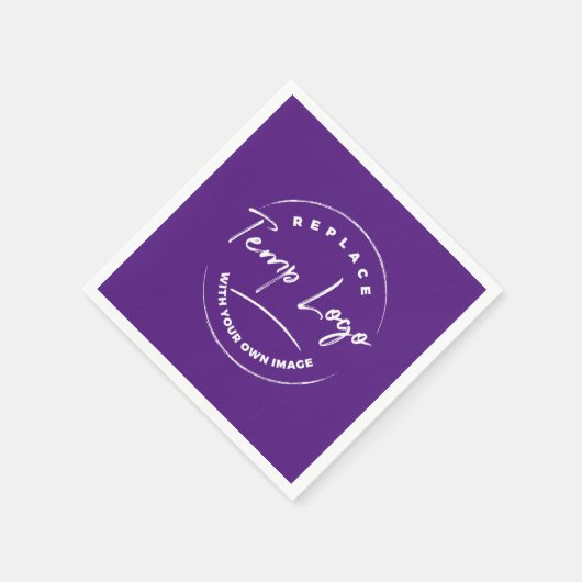 Ihr Firmenlogo oder Image Royal Lila Serviette (Ecke)
