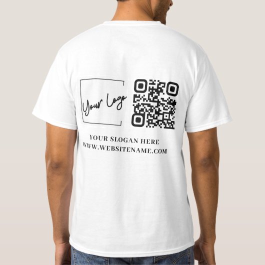 Ihr Firmenlogo QN-Code T-Shirt (Rückseite)