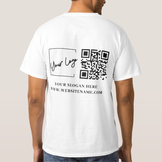 Ihr Firmenlogo QN-Code T-Shirt (Rückseite)