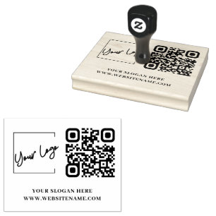 Ihr Firmenlogo Qr-Code - Briefmarke aus Edelkautsc Gummistempel