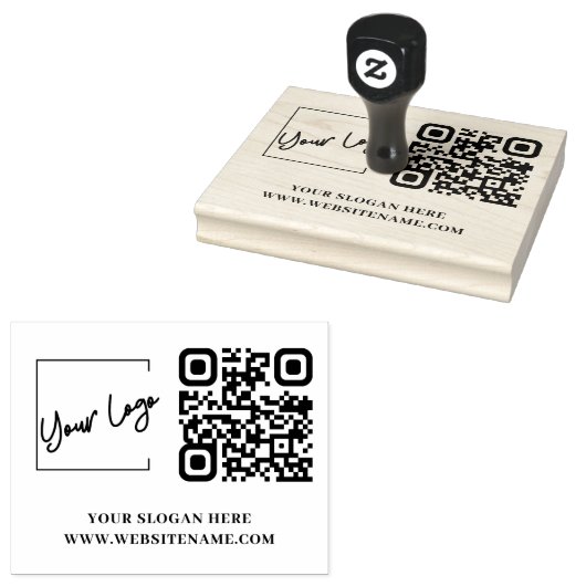 Ihr Firmenlogo Qr-Code - Briefmarke aus Edelkautsc Gummistempel (Stempel)