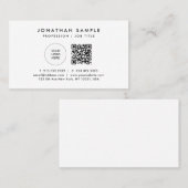 Ihr Firmenlogo QR Code Modernes schlankes Template Visitenkarte (Vorne/Hinten)