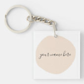 Ihr Firmenlogo Rosa Pinselstrich Schlüsselanhänger (Vorderseite)