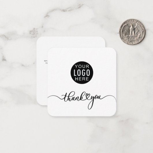 Ihr Firmenlogo Script Corporate Danke Mitteilungskarte (Vorderseite/Rückseite Beispiel)