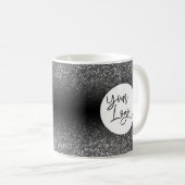 Ihr Firmenlogo, Silber und Schwarz Kaffeetasse (VorderseiteRechts)