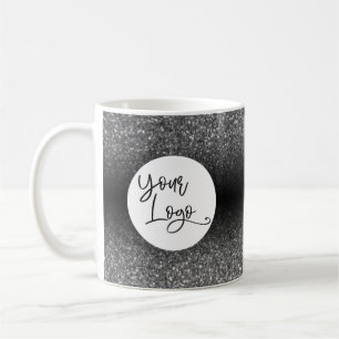 Ihr Firmenlogo, Silber und schwarzes Ombre Kaffeetasse
