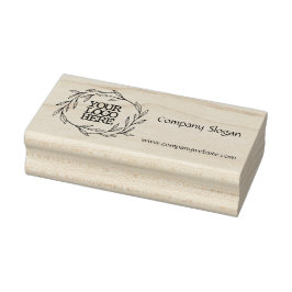 Ihr Firmenlogo Slogan Website Blätter Wreath Gummistempel