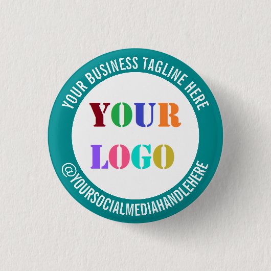 Ihr Firmenlogo Social Media Werbebutton Button (Vorderseite)