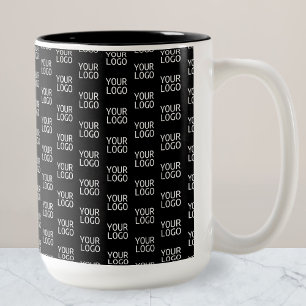 Ihr Firmenlogo   Stylishes Halbschritt-Muster Zweifarbige Tasse