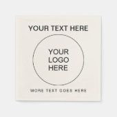 Ihr Firmenlogo Text hier Ecru Standard Cocktail Serviette (Vorderseite)