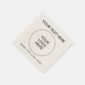 Ihr Firmenlogo Text hier Ecru Standard Cocktail Serviette (Ecke)