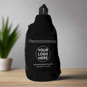 Ihr Firmenlogo & Text Hier Schwarz & Weiß Crossbody Bag