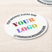 Ihr Firmenlogo Text Social Media Paper Untersetzer (Angewinkelt)