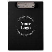 Ihr Firmenlogo und anpassbare Textvorlage Klemmbrett (Vorderseite)