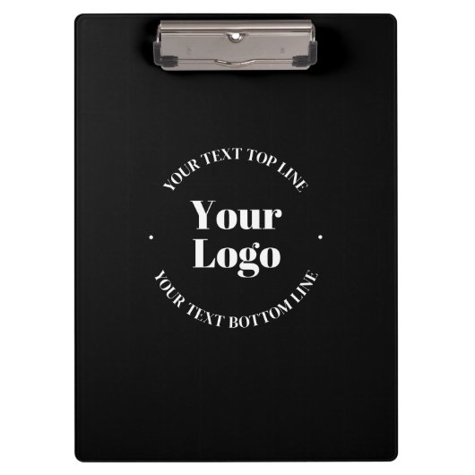 Ihr Firmenlogo und anpassbare Textvorlage Klemmbrett (Vorderseite)