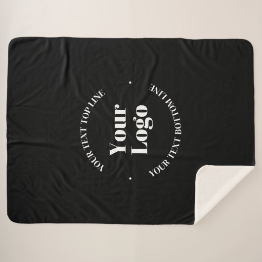 Ihr Firmenlogo und anpassbare Textvorlage Sherpadecke (Vorderseite (Horizontal))