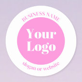 Ihr Firmenlogo und bearbeitete Textvorlage | Pink Aufkleber