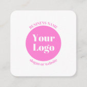 Ihr Firmenlogo und bearbeitete Textvorlage | Pink Begleitkarte (Vorderseite)