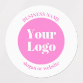 Ihr Firmenlogo und bearbeitete Textvorlage | Pink Etiketten (Design 1)